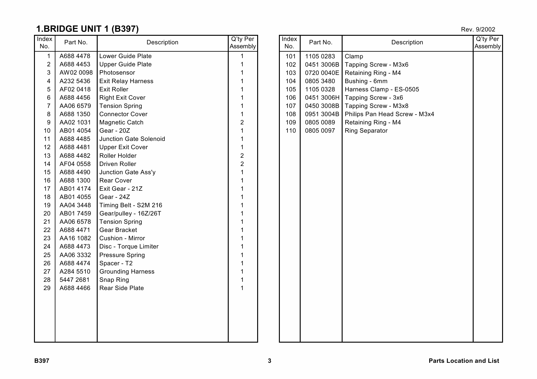 RICOH Options B397 BRIDGE-UNIT-TYPE Parts Catalog PDF download-3